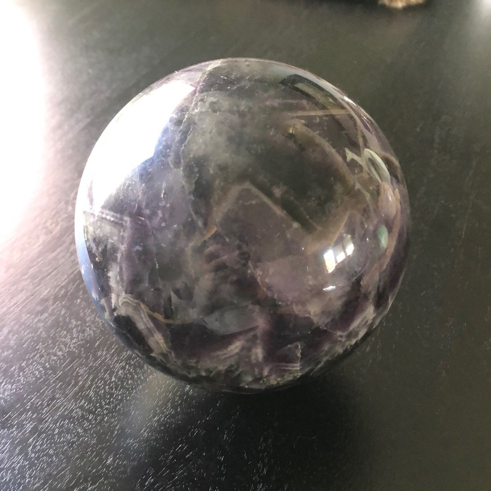 Large Chevron Amethyst Sphere - image 4